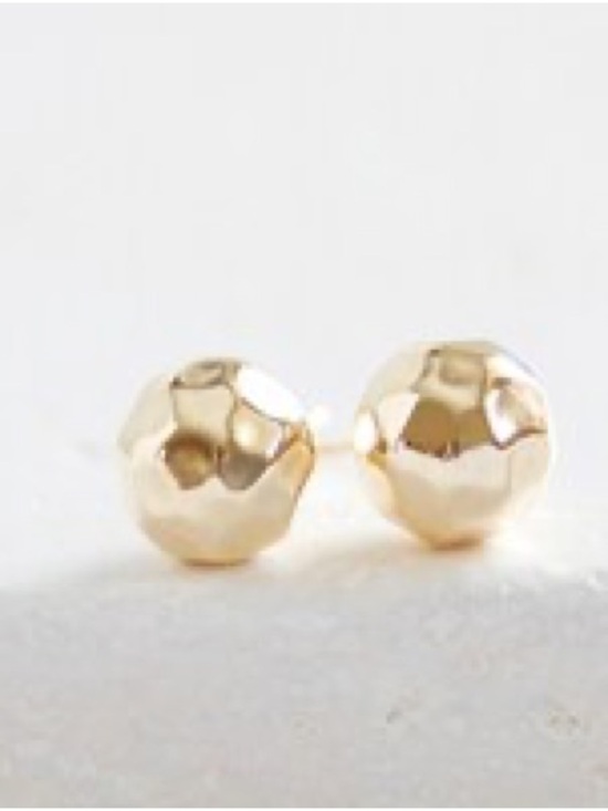 Jewelry - 8mm / medium hammered ball studs - gold filled